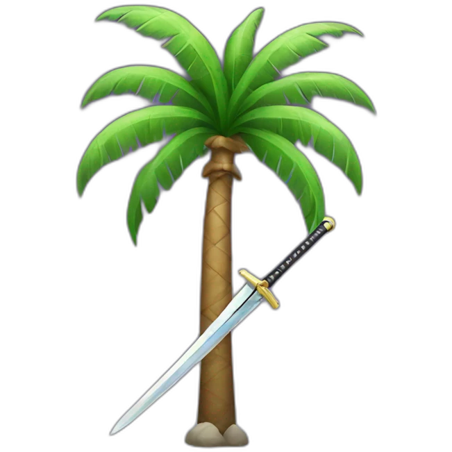 Two swords and a palm tree emoji