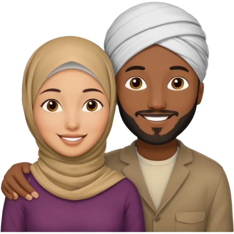 Mixed hijabi wife black husband emoji