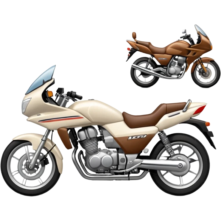 brown and white honda biz motorcycle emoji
