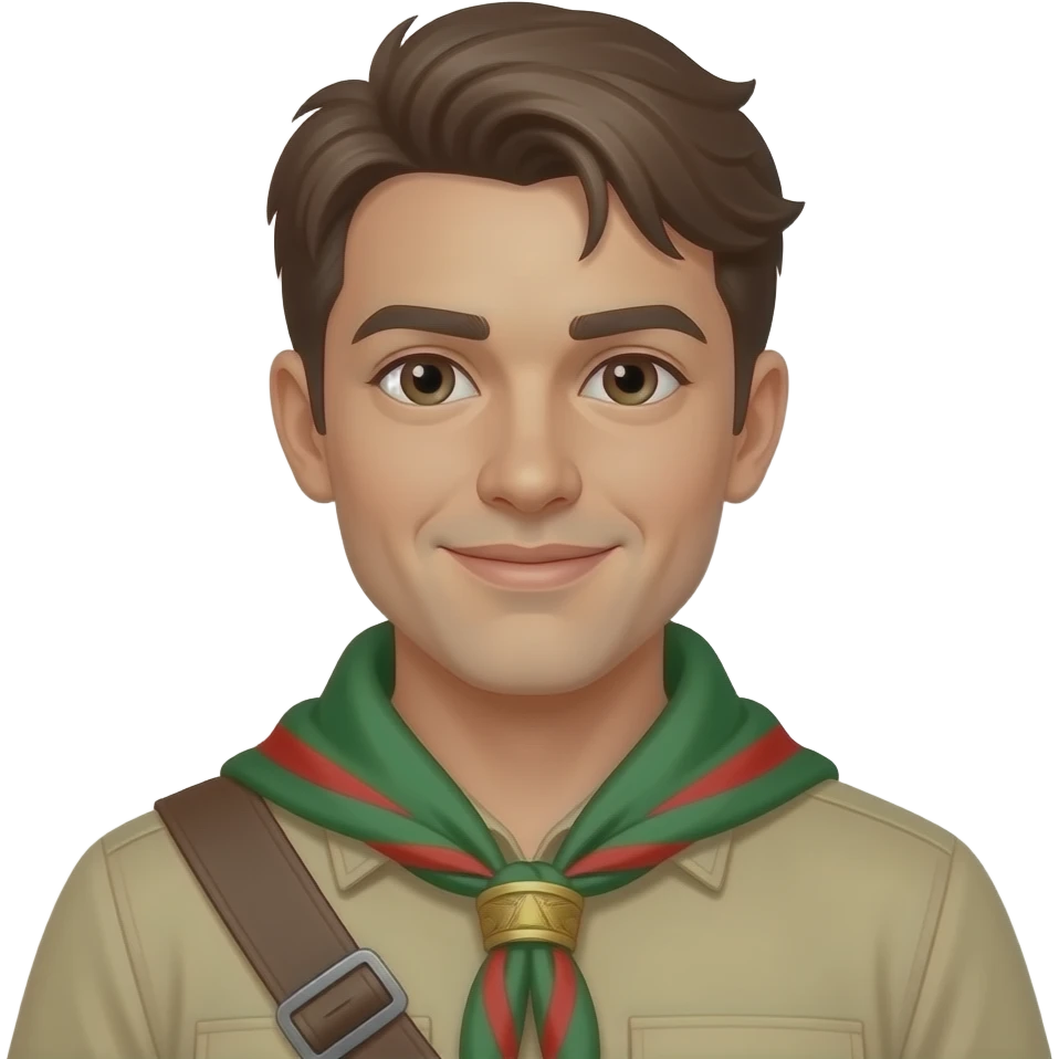Scout with a green and red scout handkerchief emoji