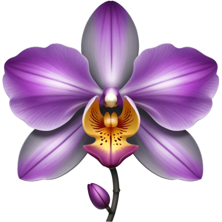 metallic chrome gray orchid emoji