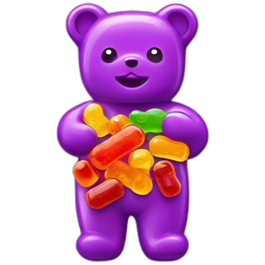 Gummy bear with biologically active supplements emoji