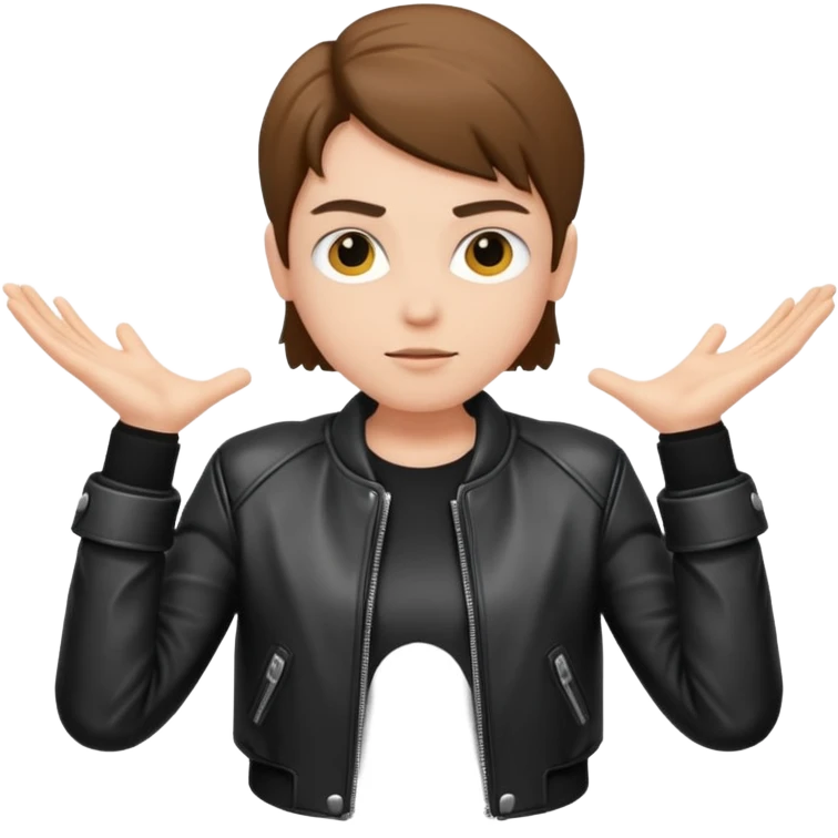 cool person shrug pose emoji