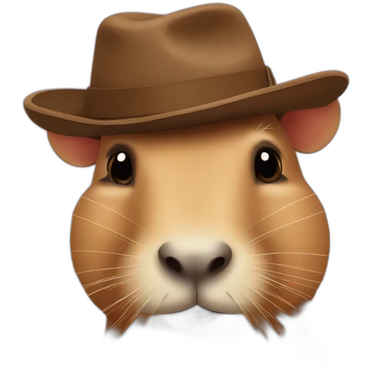 capybara with moustache wearing a hat emoji