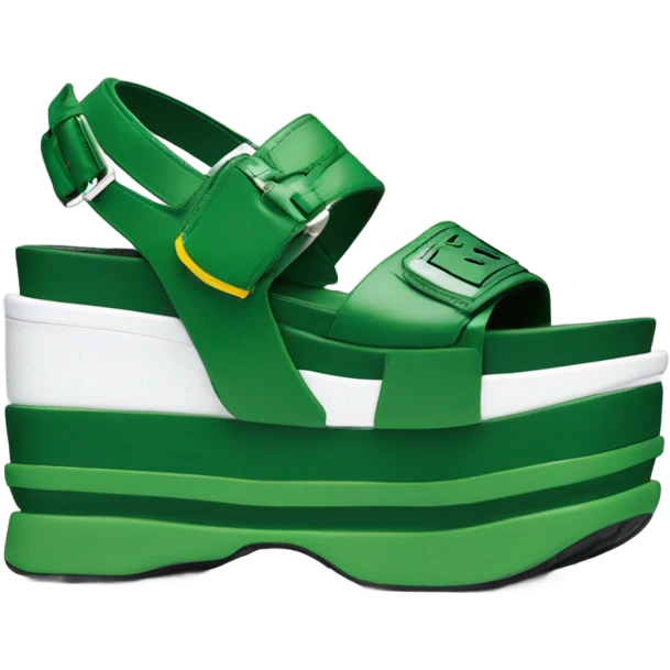 Platform Prada sandal green emoji