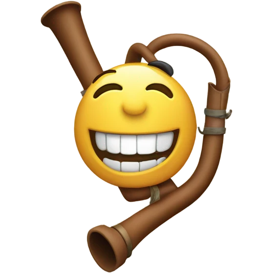 Smiling face with long pipe emoji