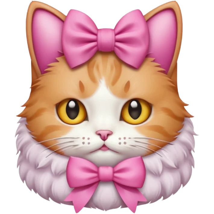 Pink bow on cat emoji