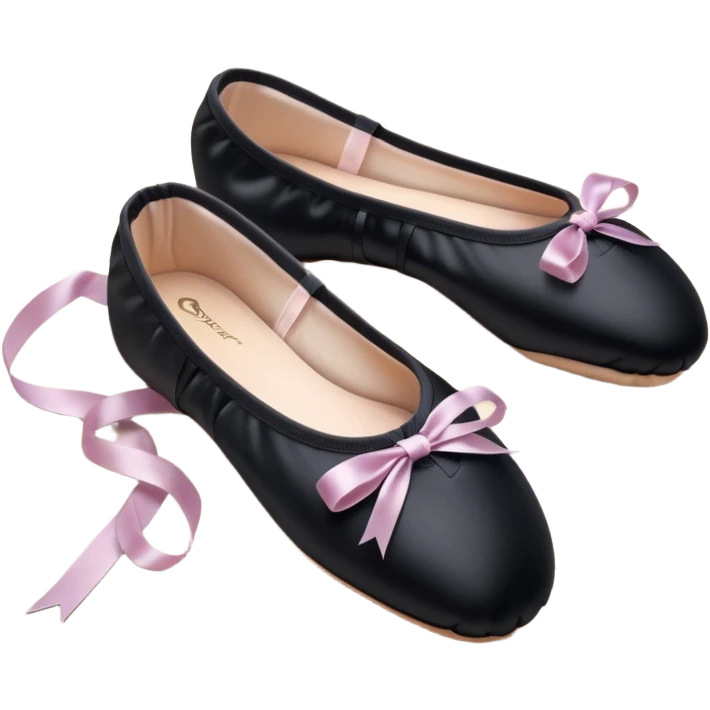 cinematic-realistic-ballet-shoes,-soft-satin-black-pointe-shoes-with-delicate-ribbons,-resting-gently-on-a-polished-wooden-floor,-subtle-creases-in-the-fabric,-glowing-under-the-warm-golden-light-of-a-rehearsal-studio,-evoking-ele emoji
