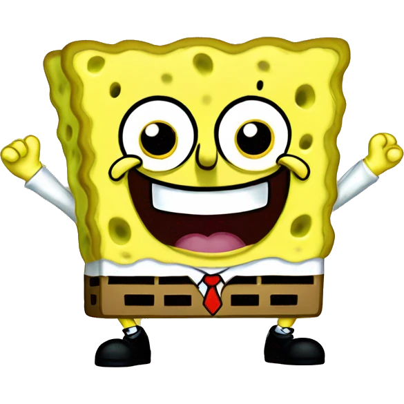 Cartoonish SpongeBob cute and happy SpongeBob SquarePants kawaii emoji