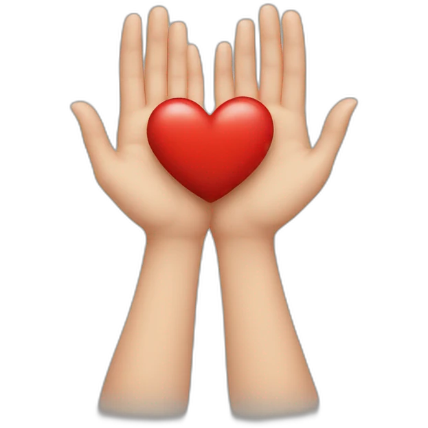 Heart on hands emoji