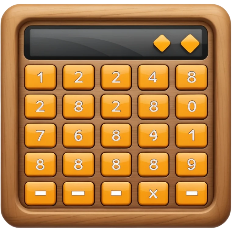 rectangle wooden keypad with a small screen emoji