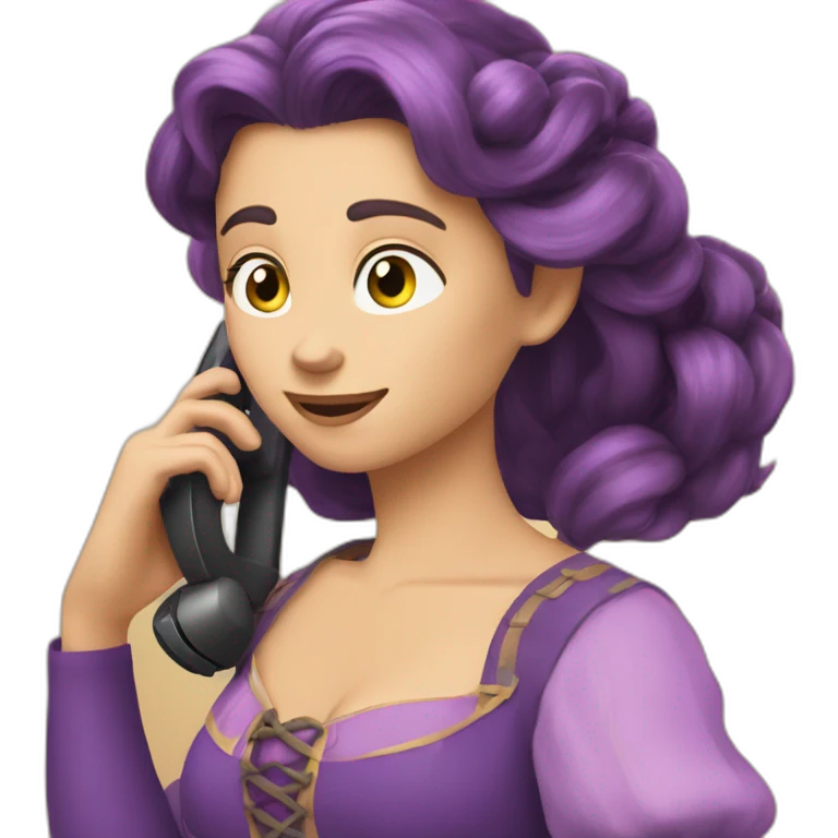 Raiponce au téléphone  emoji