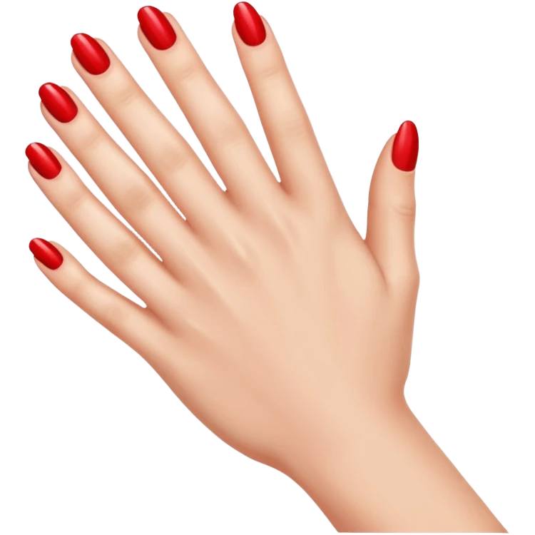 A woman's hand with red nail polish emoji