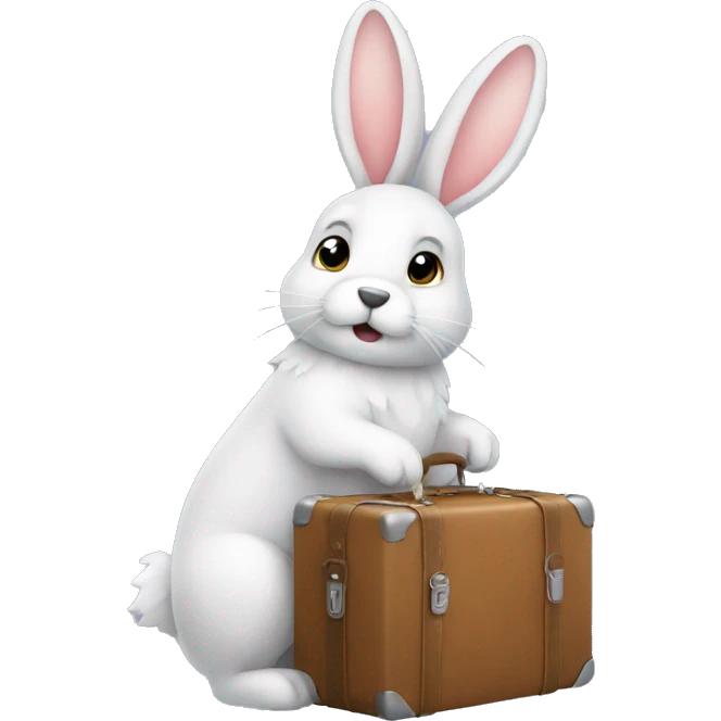 hase mit koffer und winter emoji