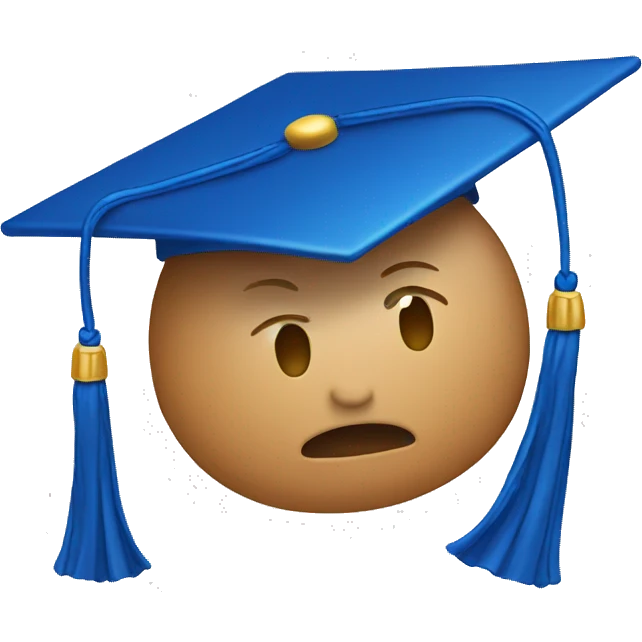 blue grad hat emoji