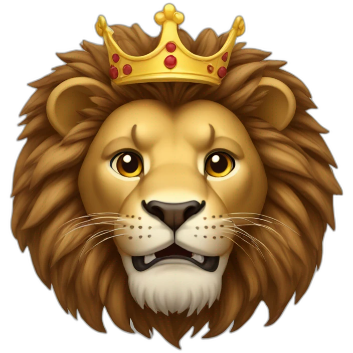 Lion avec couronne sur la tête emoji