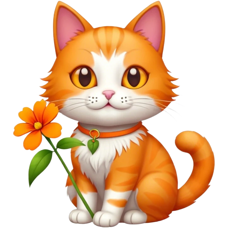 cat with a flower emoji