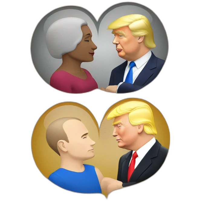 trump-and-putin-kissing,-lgbtq+ friendly, positivity, inclusiveness emoji