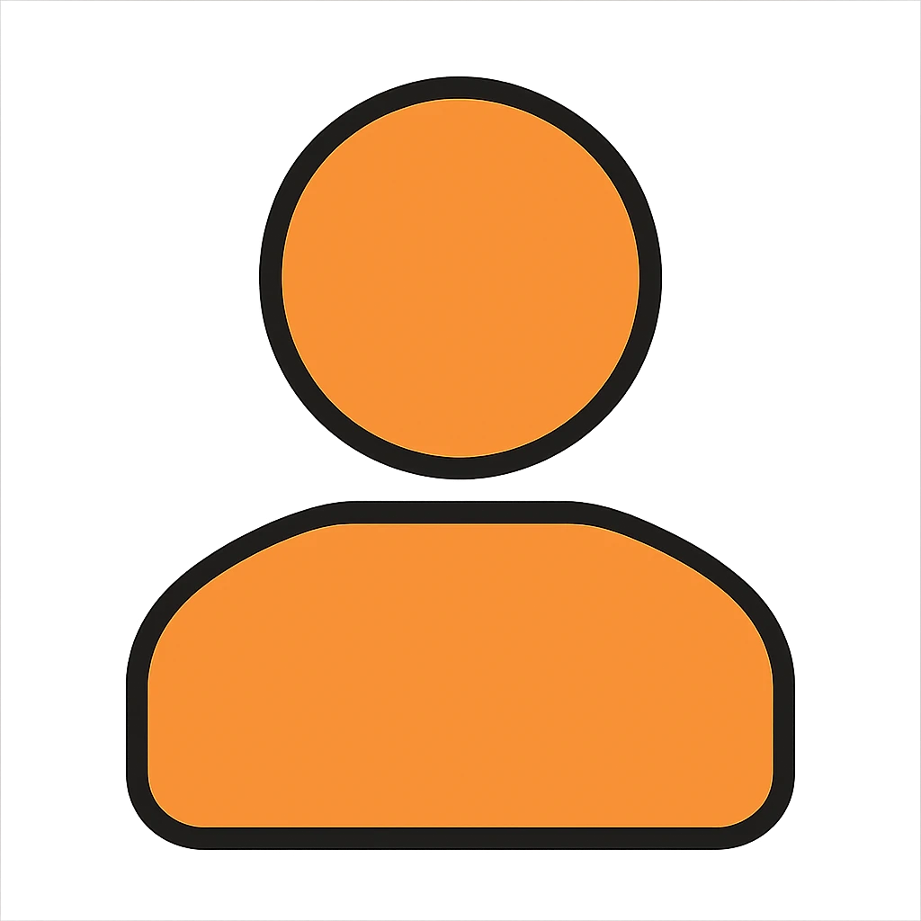 Remove all social details or icons, leave only a simple silhouette representing followers, in orange color #fe6601, with transparent background. emoji