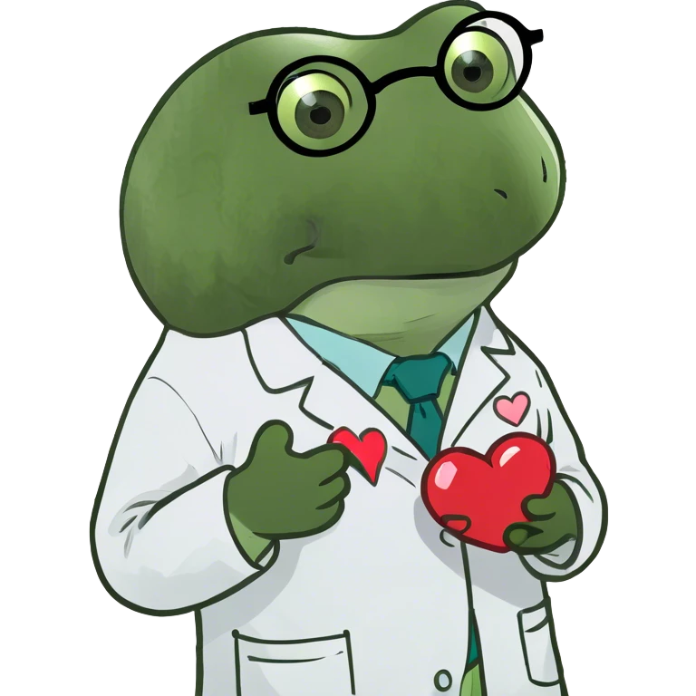 Albert Einstein holds his heart in his hands emoji