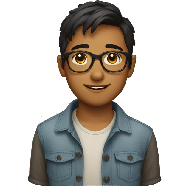 a boy with specs headshot indian emoji