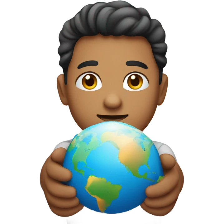 Latino with the world in his hands emoji