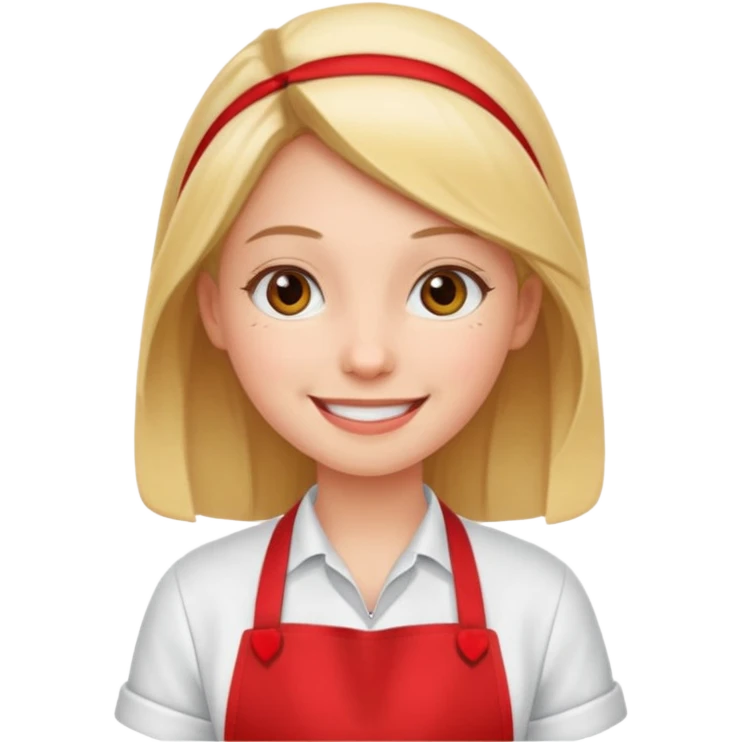 girl red apron emoji