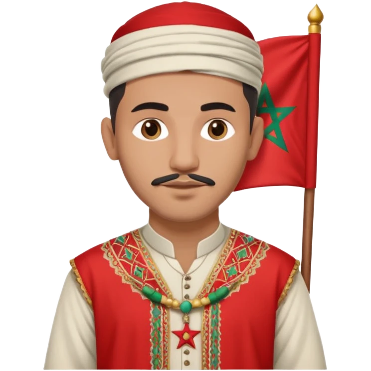 Un homme avk le drapeau Du Maroc sur le dos et qui est normal sans rien sur lui emoji