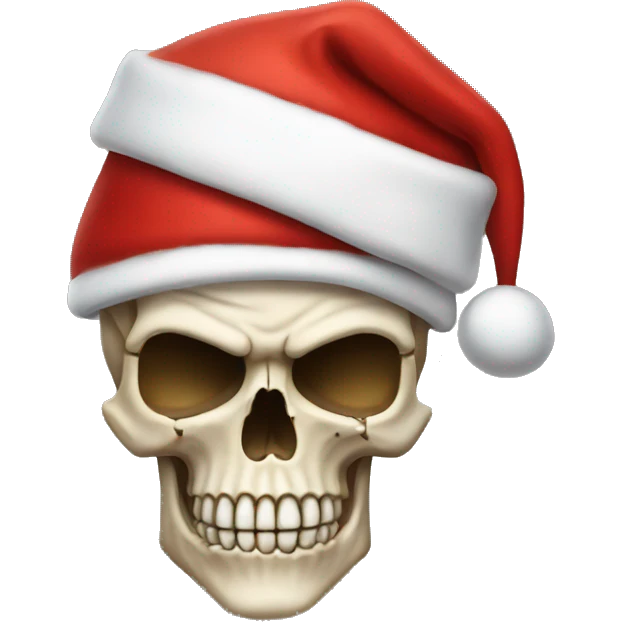 skull wearing a santa hat emoji