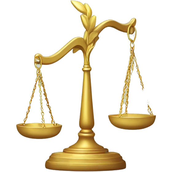 laurel wreath over a set of balanced scales emoji