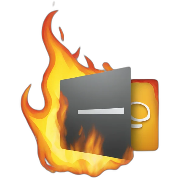microsoft logo on fire emoji