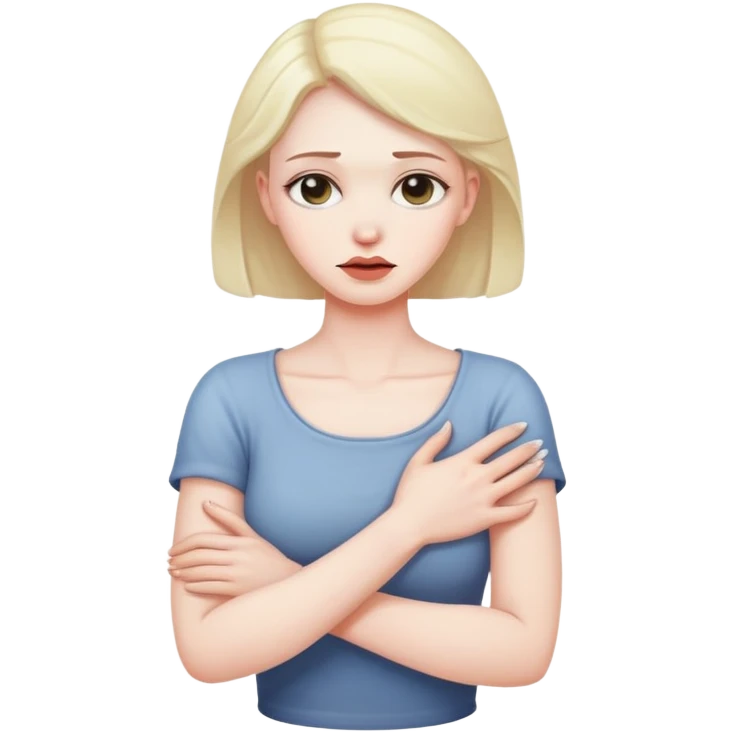 arms crossed holding neck woman dead emoji