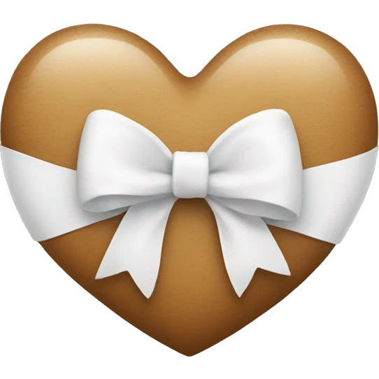 Light brown heart with white bow  emoji