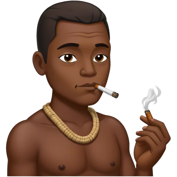 Samoan guy smoking a blunt emoji