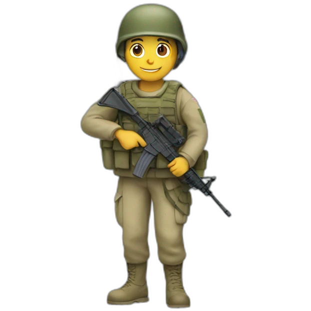 A soldier holding the Israeli flag emoji