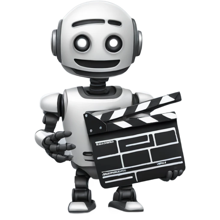 robot holding a clapboard emoji