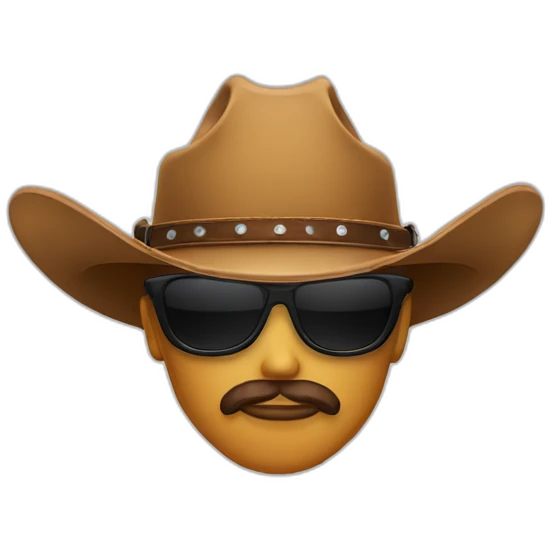 cowboy hat emoji with sunglasses emoji