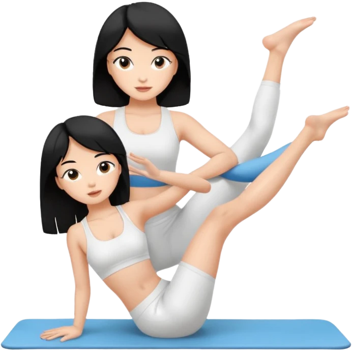 Black hair girl with white clothes pilates princess  emoji