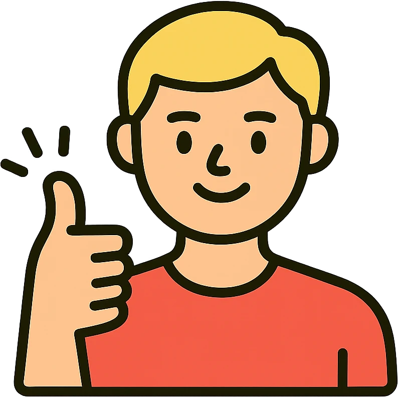 Add a blue background behind a young blond man with short hair, giving encouragement, maintaining the color outline style of the image. emoji