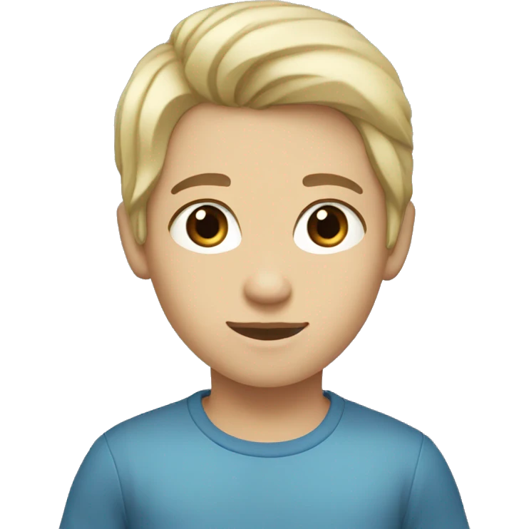 dark hair girl brown eyes and blonde hair boy blue eyes emoji