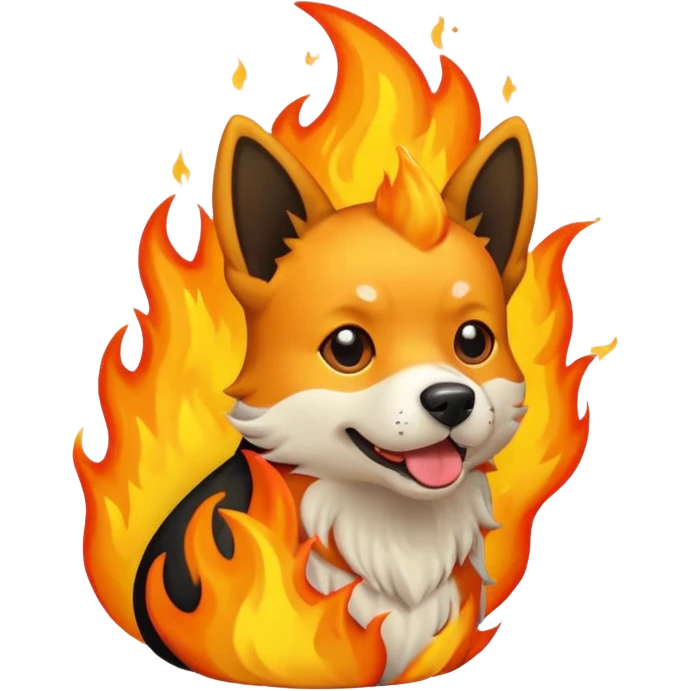 ワンちゃんが燃える emoji