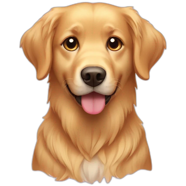 dog golden retriever with heart eyes emoji