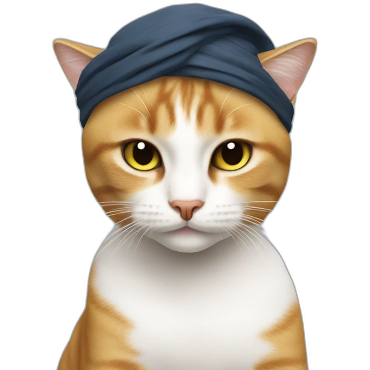 A gangsta cat sporting a durag emoji
