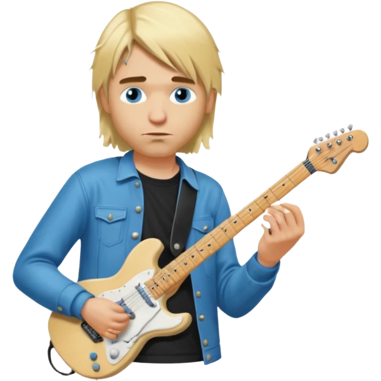 KURT COBIN/NIRVANA NO SHOW DE ROCK COM A GUITARRA ELETRICA emoji