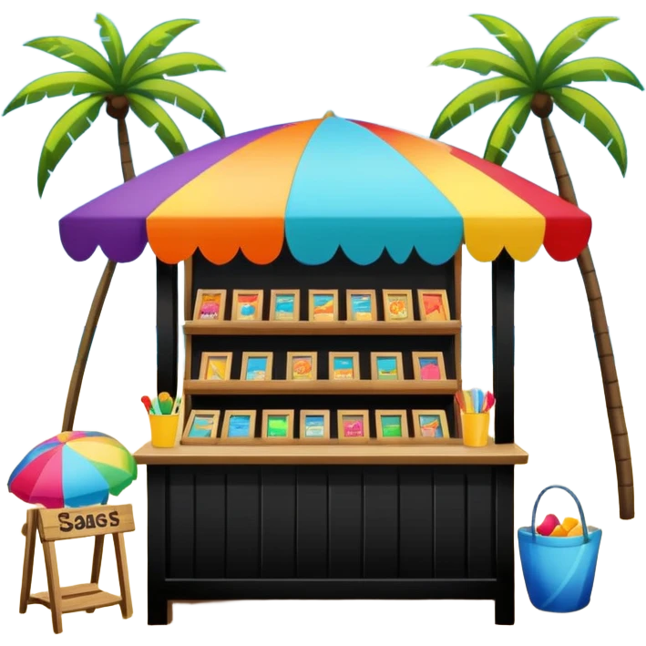 puesto de ventas playa emoji