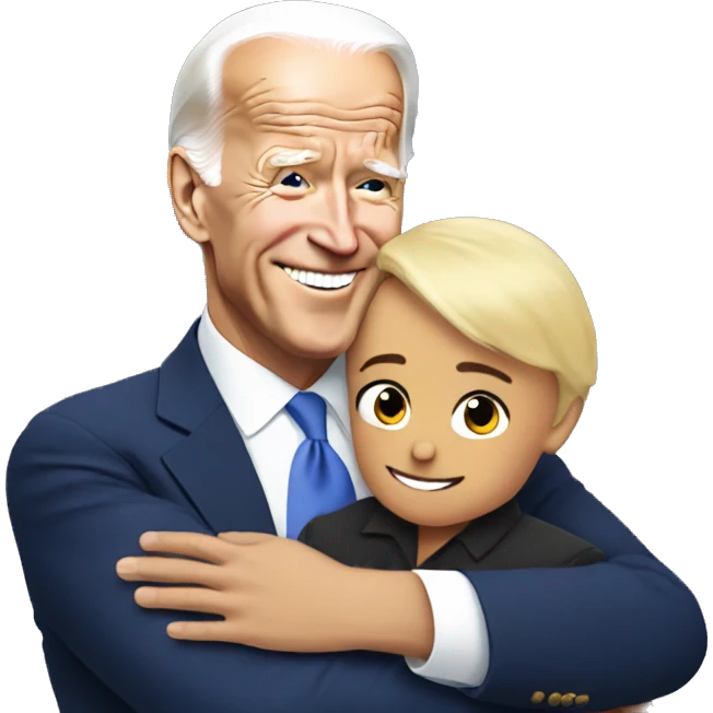 Biden hugging a small child emoji