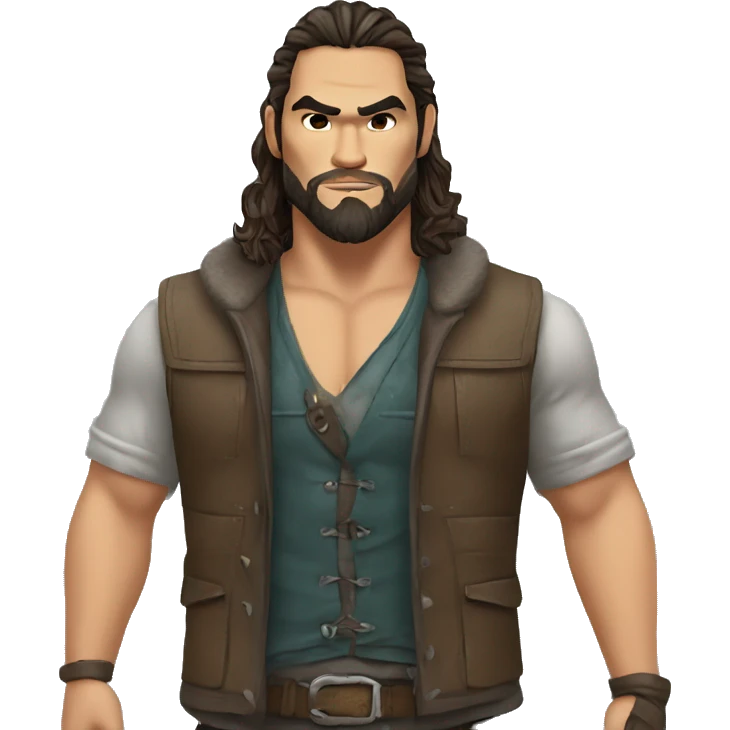 realistic jason momoa wearing vest emoji