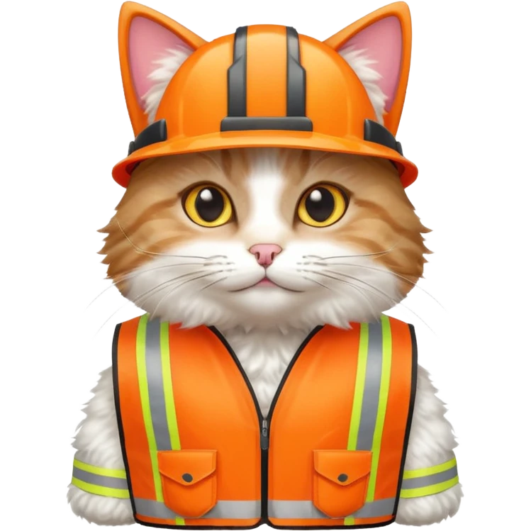 cat in hi-vis vest emoji