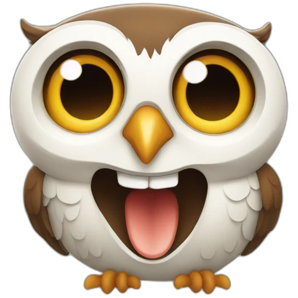 an owl laughing emoji