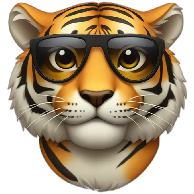 Tiger with sunglass emoji